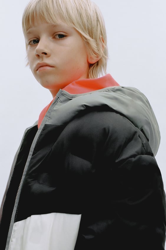 SPORTY COLOR BLOCK QUILTED COAT
