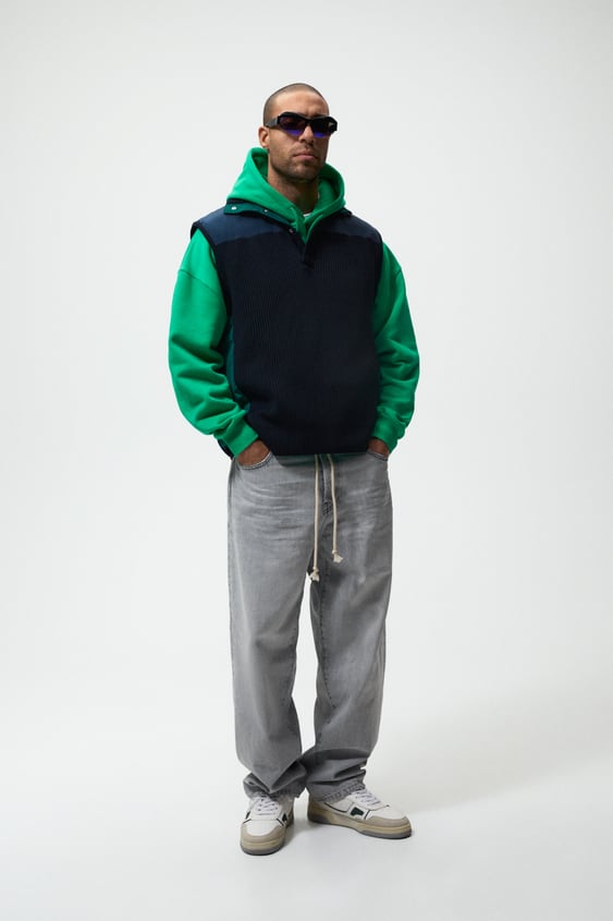 RELAXED FIT DRAWSTRING JEANS
