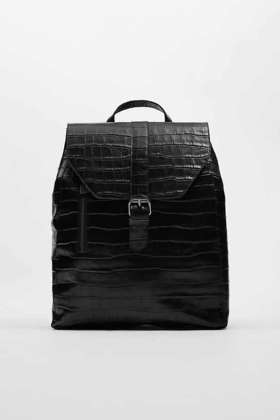 ANIMAL EMBOSSED LEATHER BACKPACK