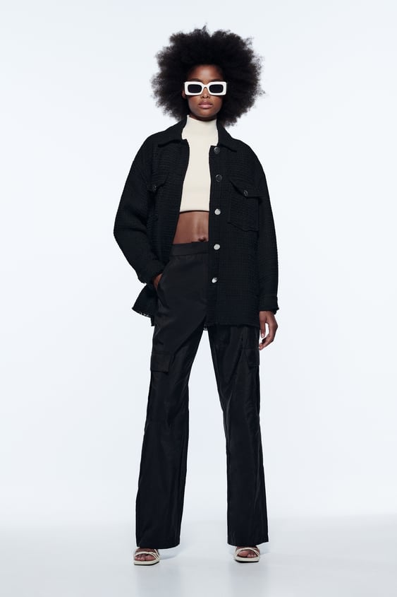 TEXTURED WEAVE OVERSHIRT