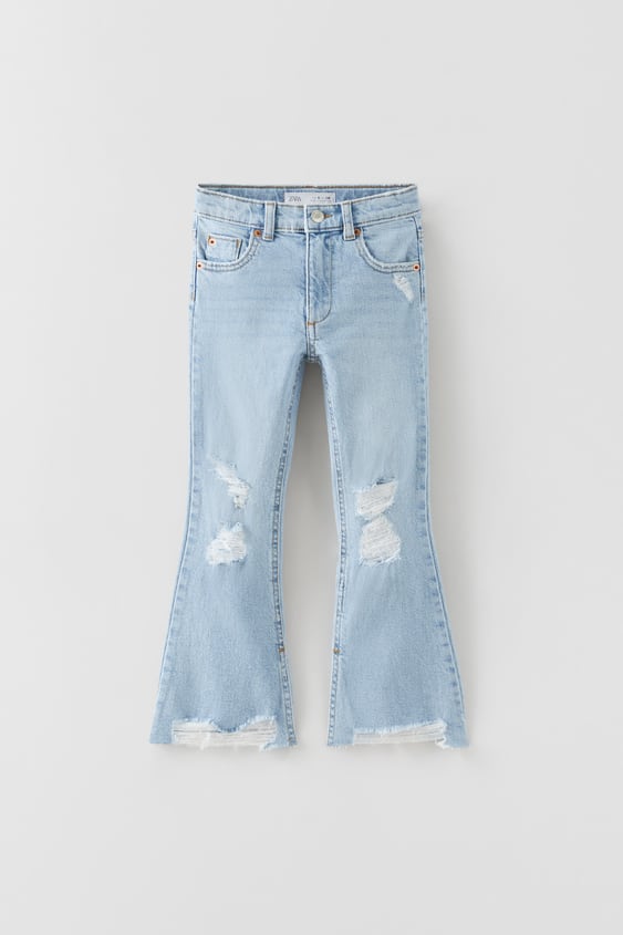 RIPPED FLARED JEANS