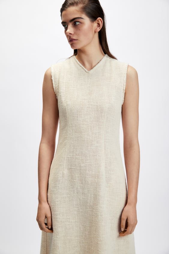 TEXTURED MIDI DRESS