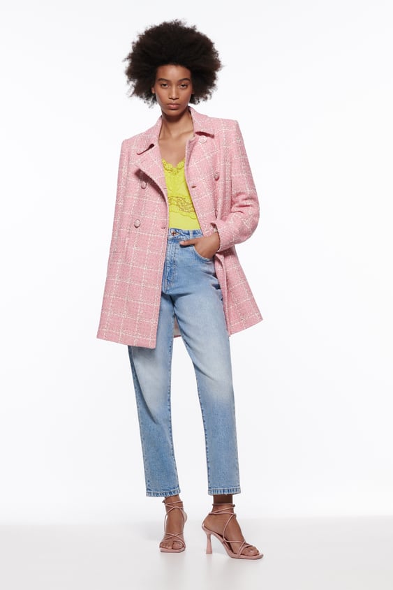 TEXTURED PLAID COAT