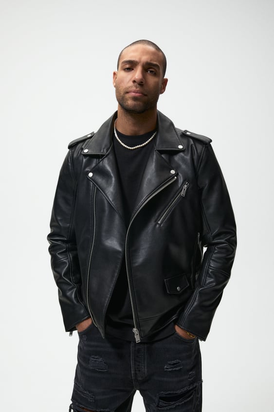 FAUX LEATHER BIKER JACKET