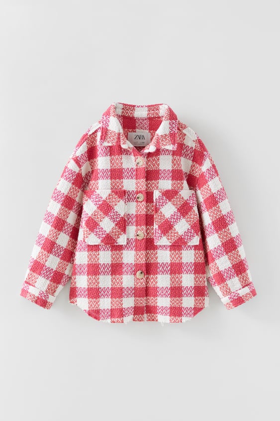 TEXTURED PLAID OVERSHIRT