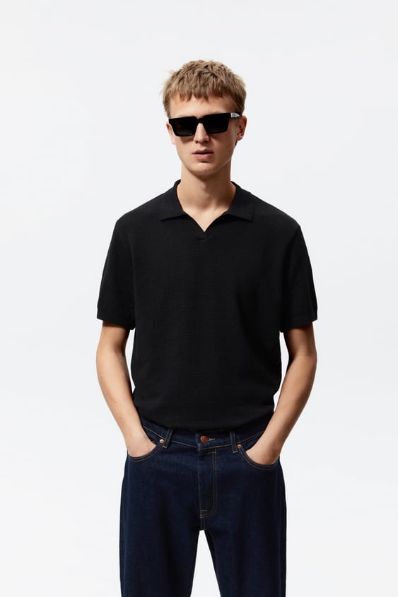 TEXTURED KNIT POLO