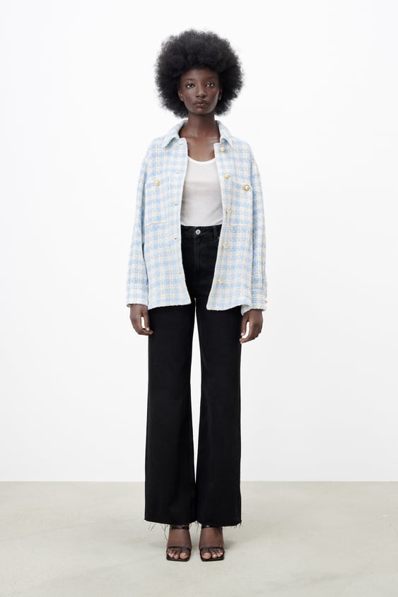 HOUNDSTOOTH TEXTURED OVERSHIRT