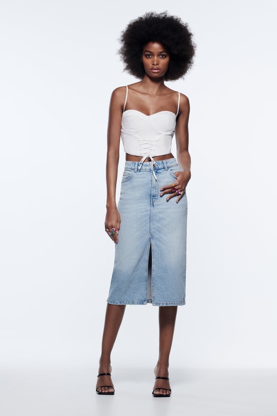 DENIM MIDI SKIRT