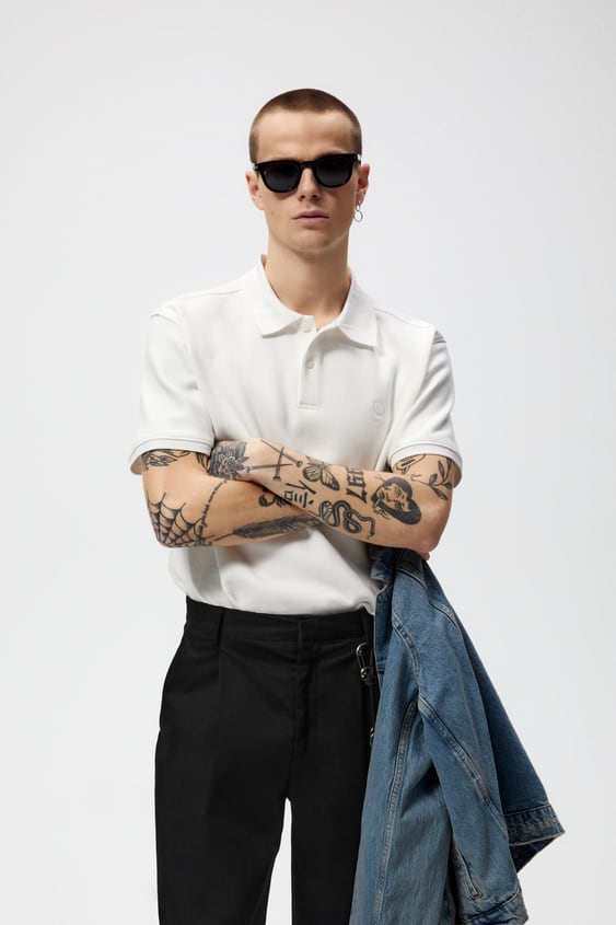 PIQU TEXTURED POLO SHIRT