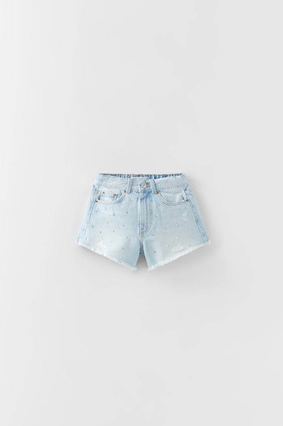 RHINESTONE DENIM SHORTS