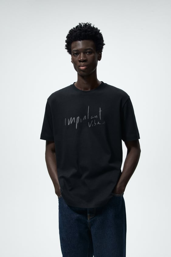 PRINTED TEXT T-SHIRT