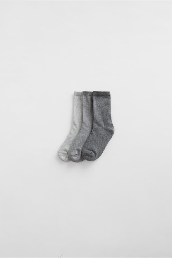 KIDS/ THREE-PACK OF PLAIN LONG SOCKS
