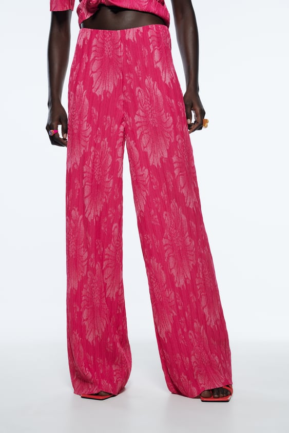 JACQUARD PLEATED PANTS