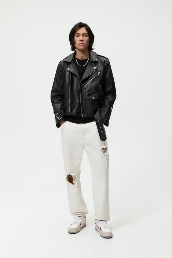 LEATHER BIKER JACKET