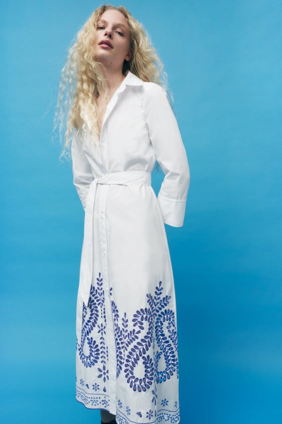 EMBROIDERED SHIRT DRESS