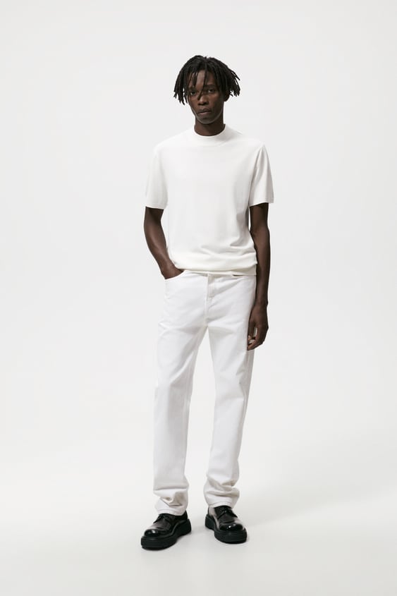MOCK NECK KNIT SHIRT