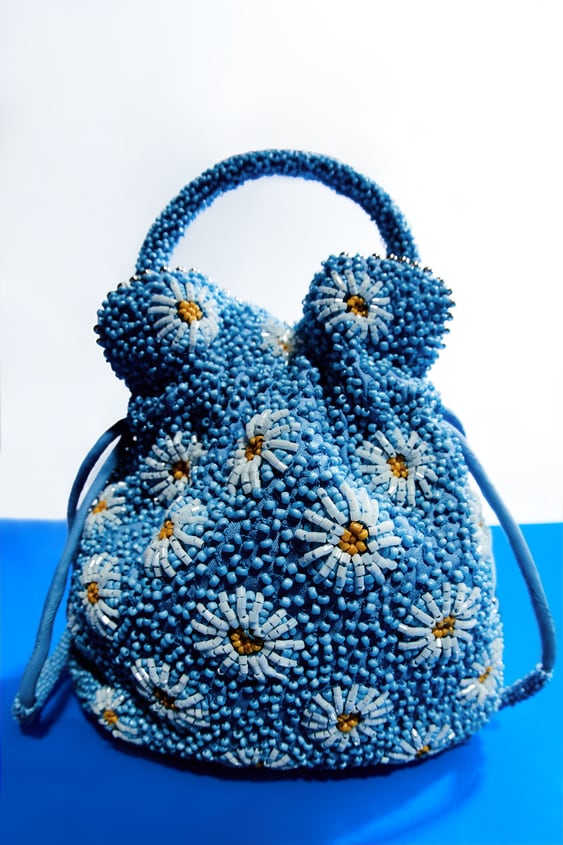 BEADED BUCKET BAG