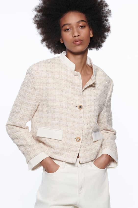 COMBINATION TEXTURED BLAZER