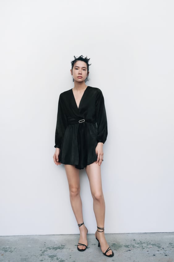 BUCKLED SHORT JUMPSUIT