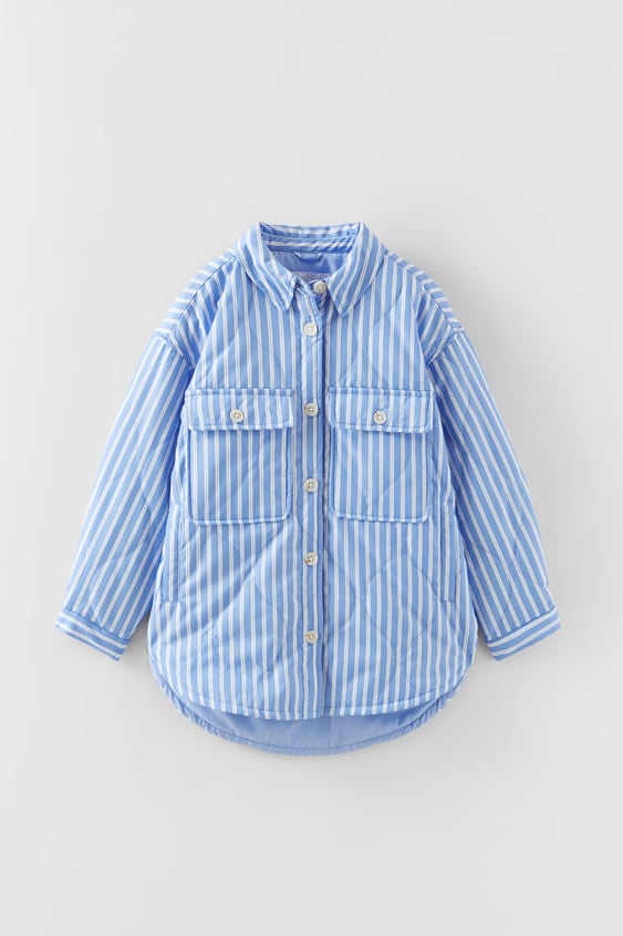 STRIPED PADDED OVERSHIRT
