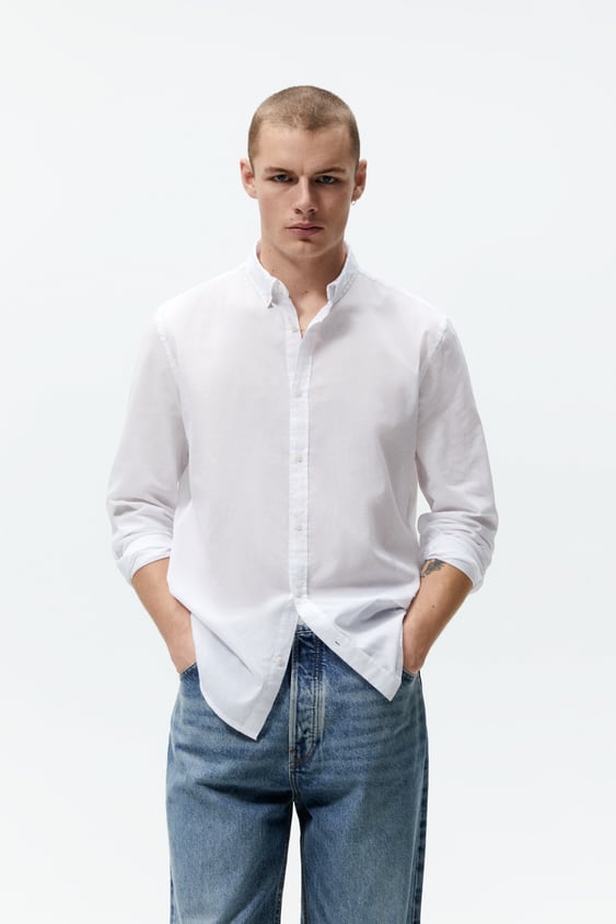 SOLID COLOR COTTON SHIRT