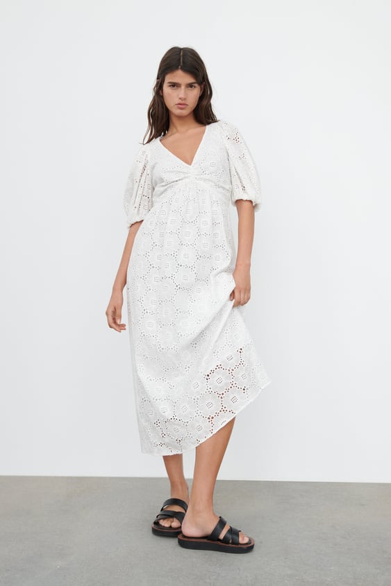 OPENWORK EMBROIDERED DRESS