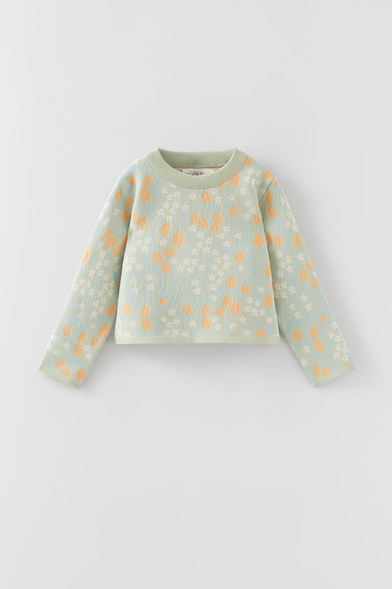 FLORAL KNIT SWEATER