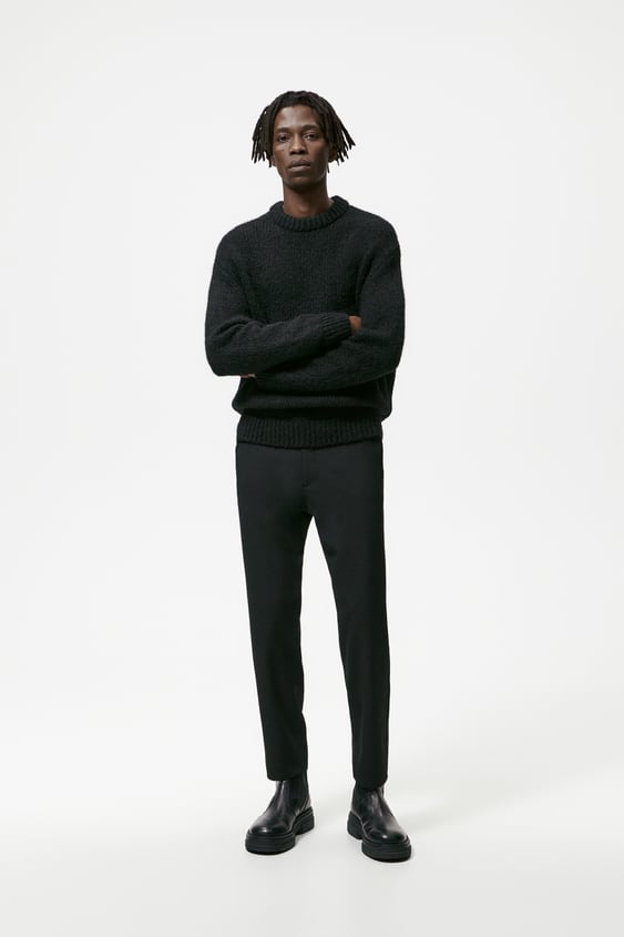TEXTURED STRETCH PANTS