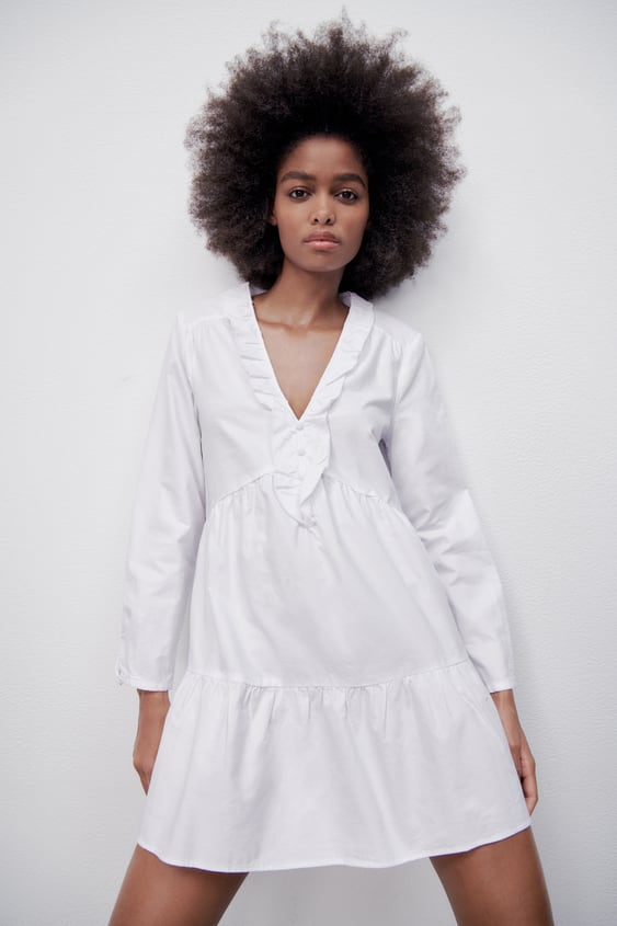 TIERED OXFORD DRESS