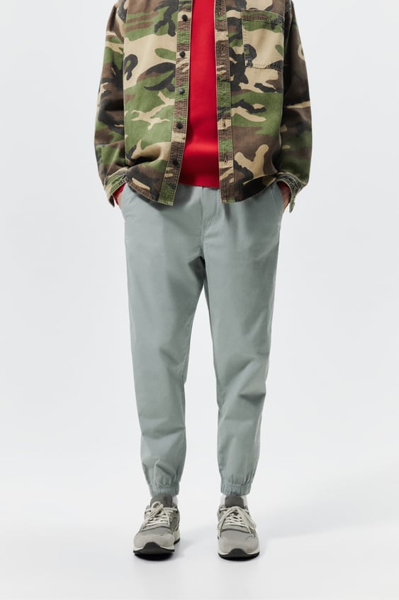 POPLIN PANTS WITH JOGGER WAIST