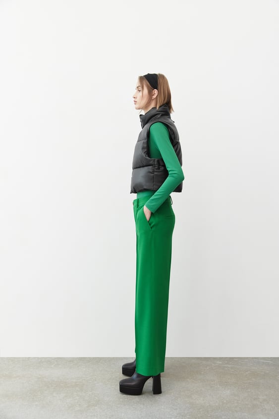 FAUX LEATHER PUFFER VEST