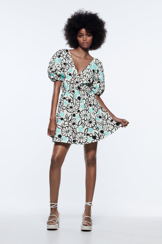 PRINTED POPLIN DRESS