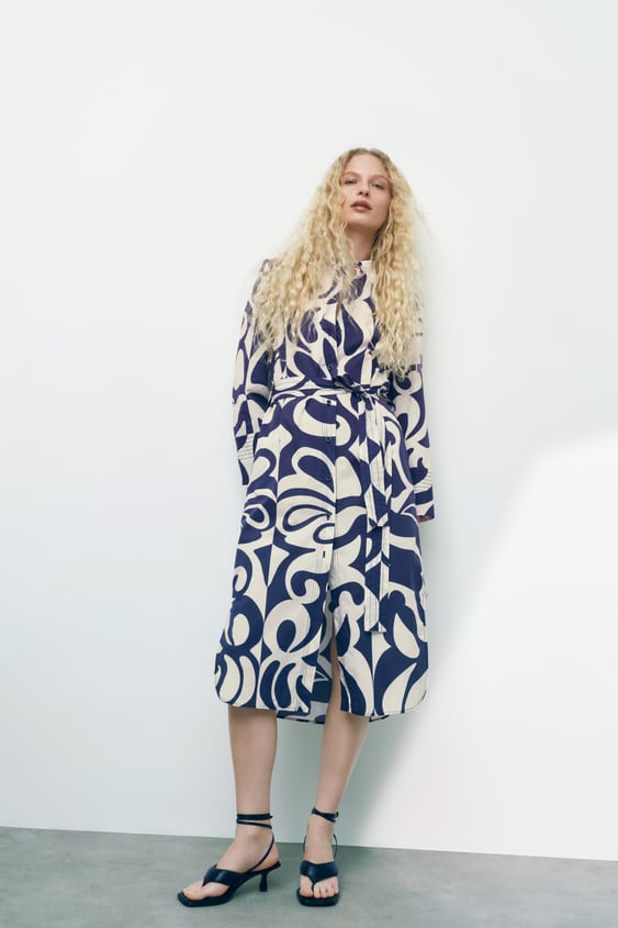 PRINTED SHIRT DRESS