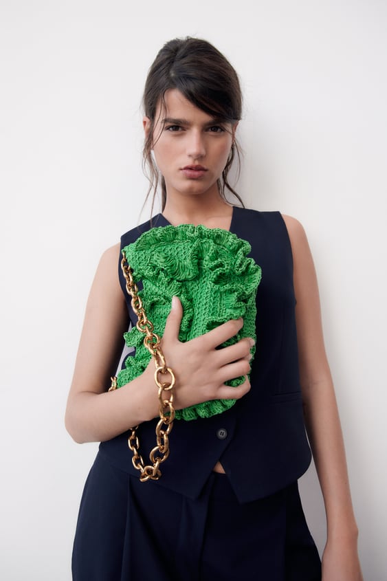 RUFFLED SHOULDER BAG