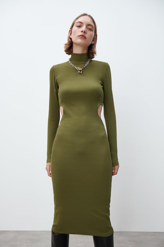 CUT OUT RIB DRESS