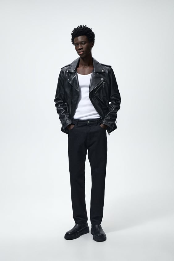 LEATHER BIKER JACKET