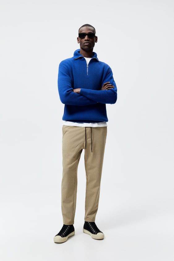 TEXTURED HOUNDSTOOTH PANTS