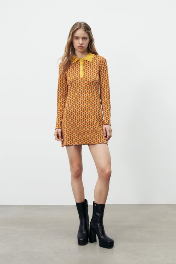 GEOMETRIC JACQUARD DRESS