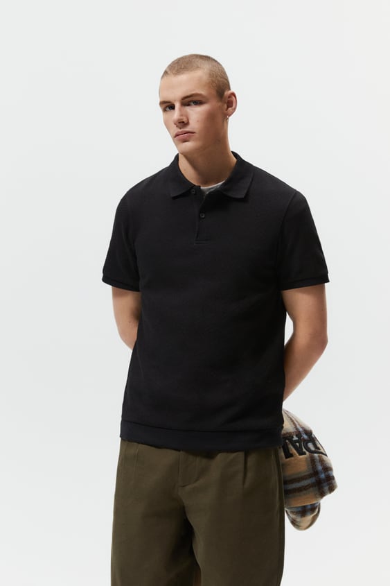 BIAS CUT POLO SHIRT