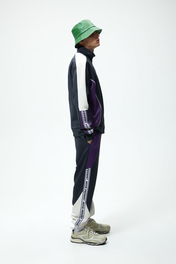 COLOR BLOCK ZIP SWEATSHIRT