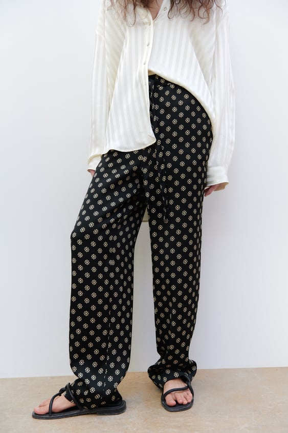 PRINTED PAJAMA-STYLE PANTS