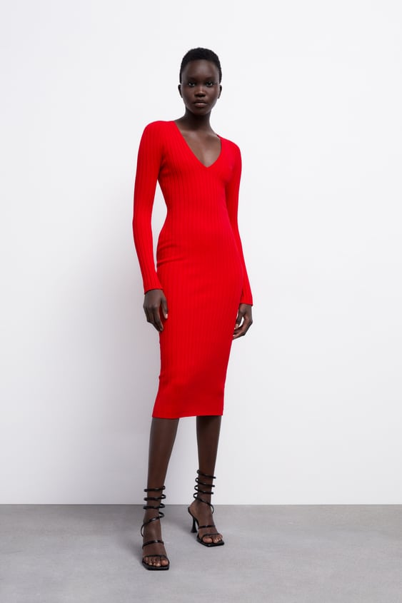RIBBED KNIT DRESS