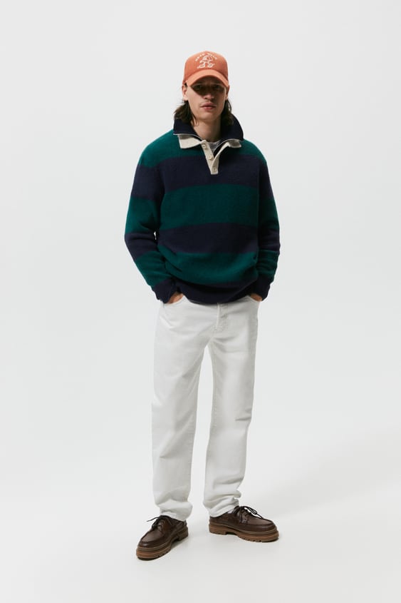 STRIPED KNIT POLO