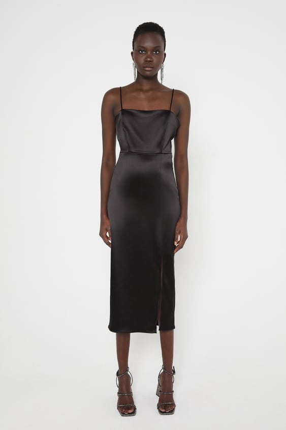 SATIN EFFECT SHEATH DRESS