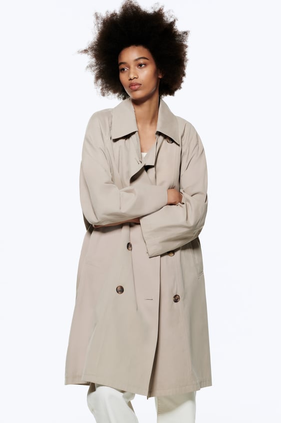 BUTTONED OVERSIZED TRENCH COAT