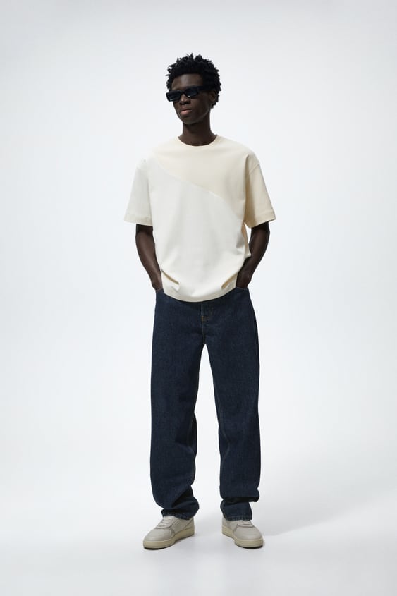 COLOR BLOCK SEAMED T-SHIRT