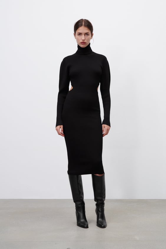 FITTED CUT OUT KNIT DRESS