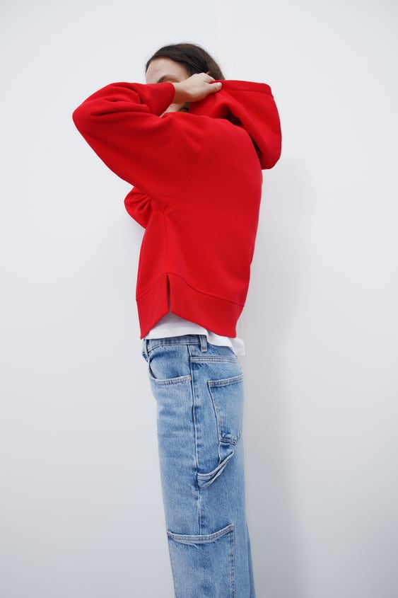 HOODED RIB SWEATSHIRT