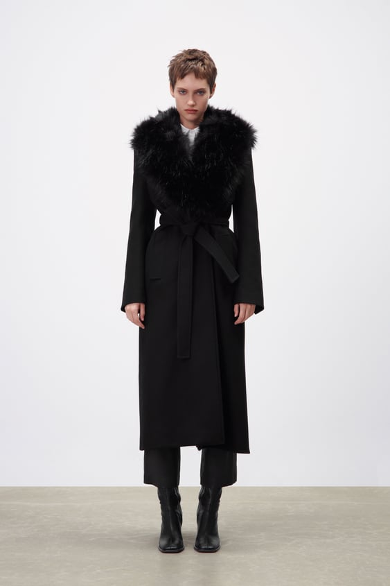 BELTED WOOL BLEND COAT