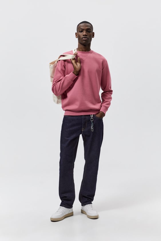RIB COLLAR SWEATSHIRT